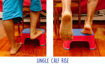 Single calf rise exercises