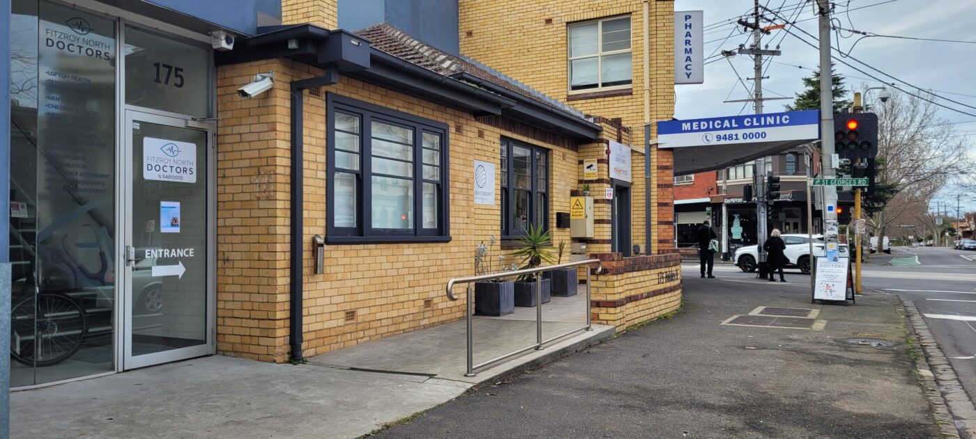 the facade of a building