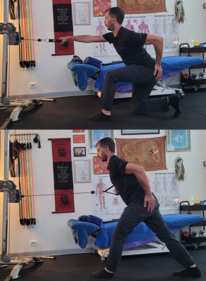 Giovanni performing a Lunge exercises during KLT training