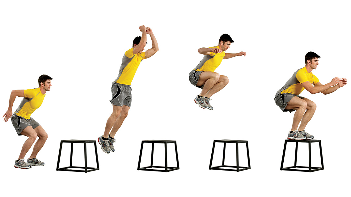 tendon training using a plyo box